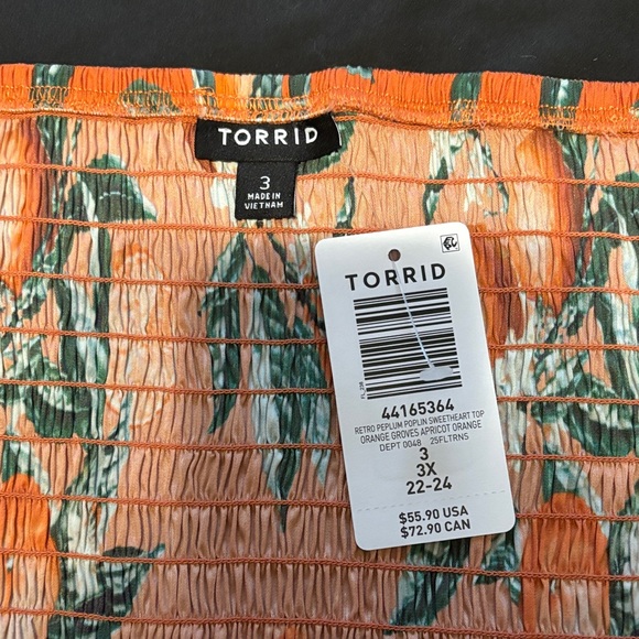 Torrid Orange Citrus Print Blouse - Picture 2 of 6